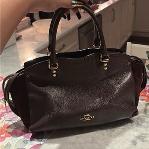 Coach Dark Brown Leather Shoulder Bag